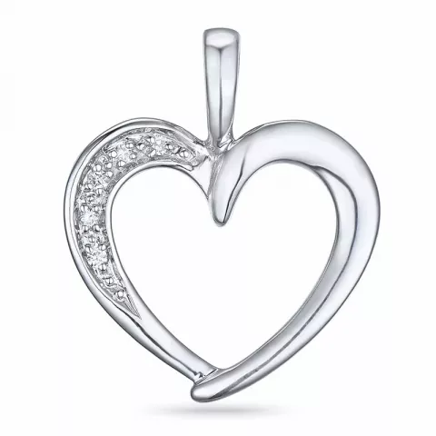 hjärta diamantberlocker i 14  carat vitguld 0,025 ct