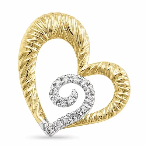 hjärta hängen i 14  carat guld- och vitguld 0,12 ct