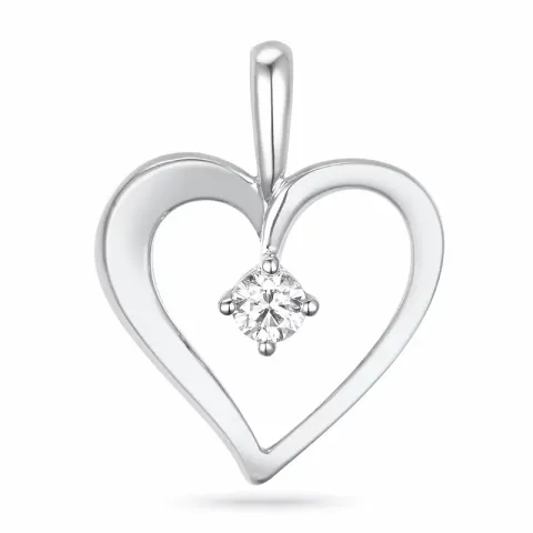 hjärta hängen i 14 carat vitguld 0,15 ct