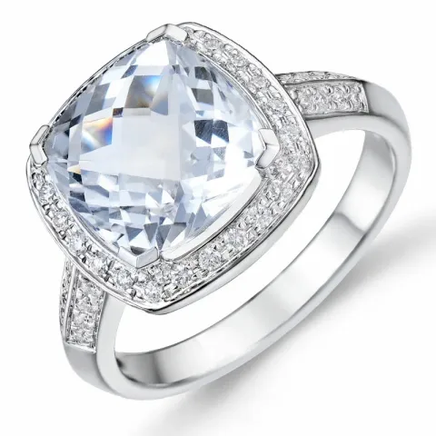 fyrkantigt diamantring i 14 karat vitguld 0,27 ct 4,00 ct