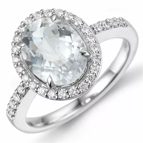 oval diamantring i 14 karat vitguld 0,30 ct 2,55 ct