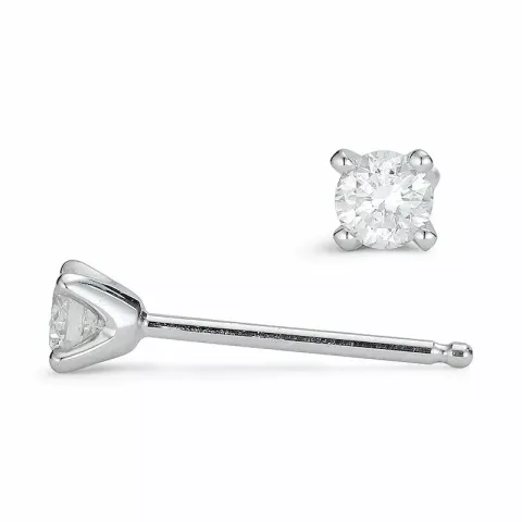 2 x 0,13 ct diamant solitäreörhängestift i 14 karat vitguld med diamant 