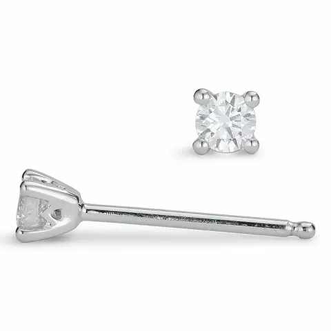 2 x 0,08 ct solitäreörhängestift i 14 karat vitguld med diamant