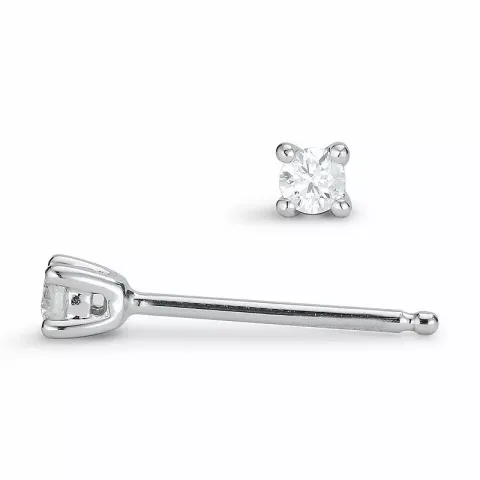 2 x 0,03 ct solitäreörhängestift i 14 karat vitguld med diamant
