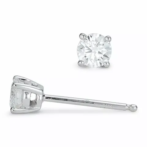 2 x 0,25 ct diamant solitäreörhängestift i 14 karat vitguld med diamant