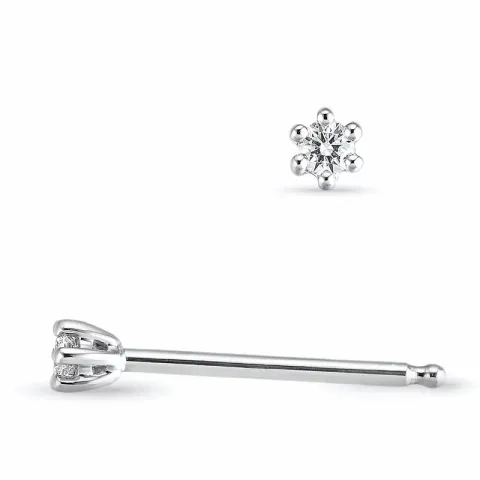 2 x 0,03 ct solitäreörhängestift i 14 karat vitguld med diamant