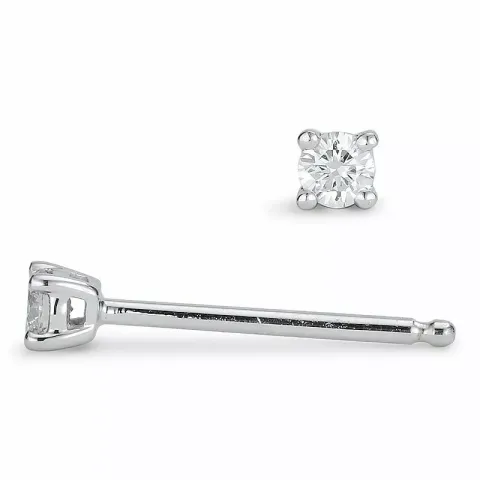 2 x 0,05 ct solitäreörhängestift i 14 karat vitguld med diamant