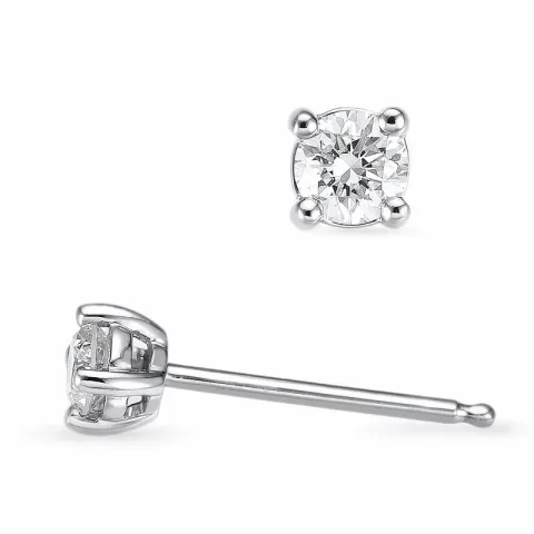 2 x 0,13 ct solitäreörhängestift i 14 karat vitguld med diamant