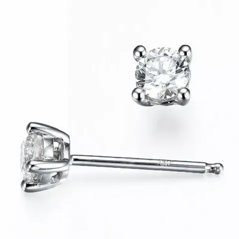 2 x 0,18 ct solitäreörhängestift i 14 karat vitguld med diamant 