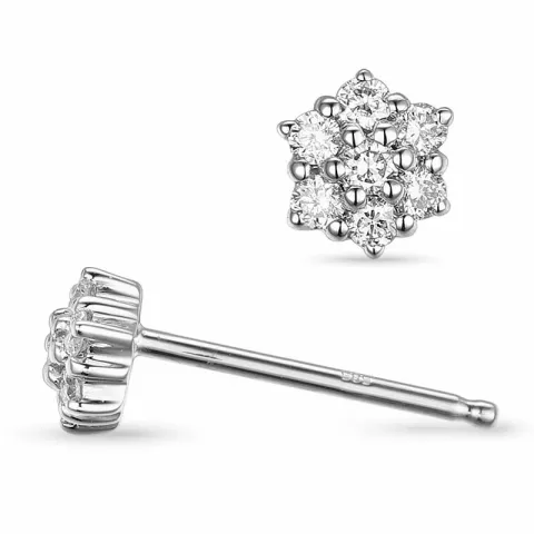 diamant solitäreörhängestift i 14 karat vitguld med diamant