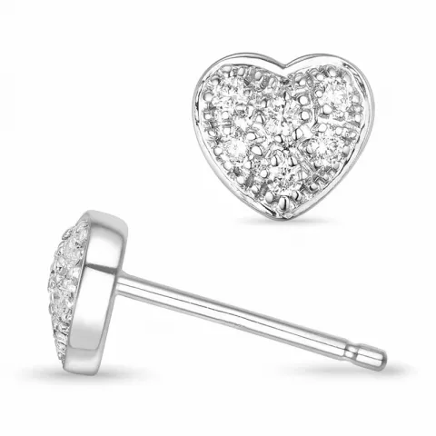 hjärta diamantörhängen i 14 karat vitguld med diamant 