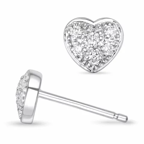 hjärta diamantörhängen i 14 karat vitguld med diamant