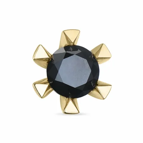2 x 0,50 ct svarta solitäreörhängestift i 14 karat guld med svart diamant