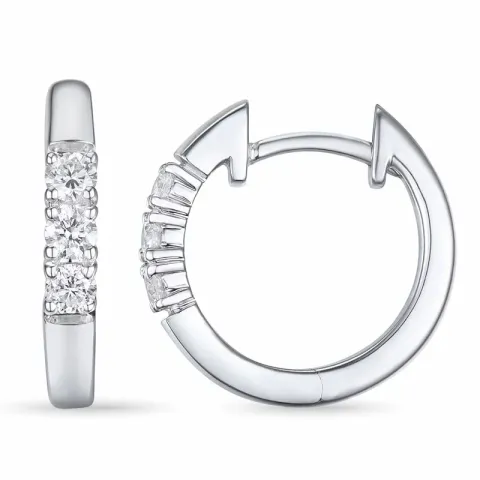 14 mm creol i 14 karat vitguld med diamant