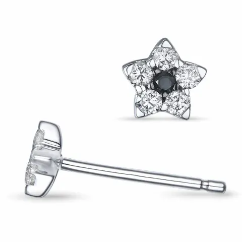 stjärna diamant vitguld örhängen i 14 karat vitguld med diamant och safir