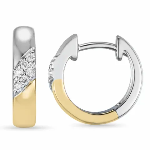 13 mm creol i 14 karat guld och vitguld med diamant