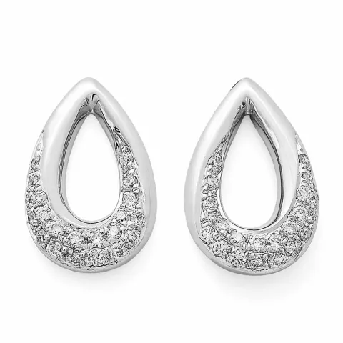 droppe diamant örhängestift i 14 karat vitguld med diamant