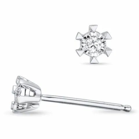 diamant solitäreörhängestift i 14 karat vitguld med diamant
