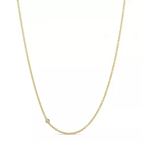 42 cm halsband med hängen i 14 karat guld 0,046 ct