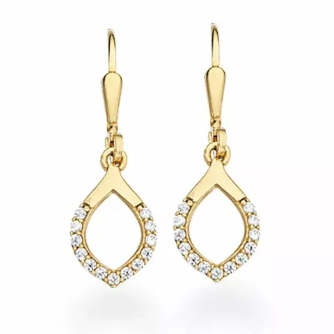 Scrouples vita zirkon örhängen i förgyllt silver vit zirkon