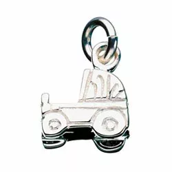 Scrouples barnvagn med hjul som rullar hängen i silver