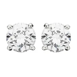 7 mm Scrouples örhängen i silver vita zirkoner