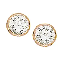 4 mm Scrouples runda örhängen i rosabelagt silver vita zirkoner