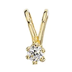 Elegant Scrouples zirkon hängen i 8 karat guld vit zirkon