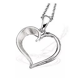 Scrouples hjärta hängen med halskedja i silver
