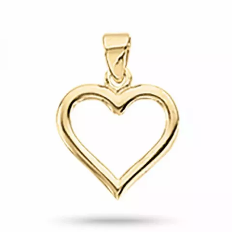14 X 19 mm Scrouples hjärta hängen med halskedja i 8 karat guld med forgylld silverhalskedja