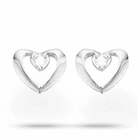 Scrouples örhängen i silver vit zirkon