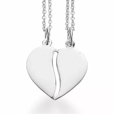 Scrouples hjärta hängen med halskedja i silver