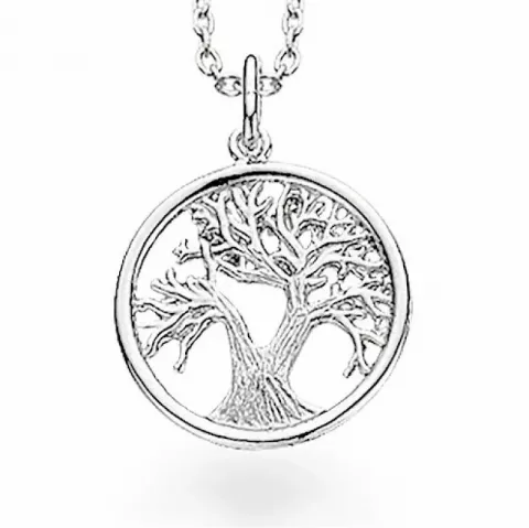 15 mm scrouples livets träd hängen med halskedja i silver