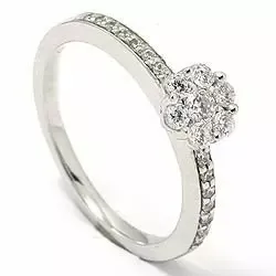 Briljantring i 14  karat vitguld 0,41 ct