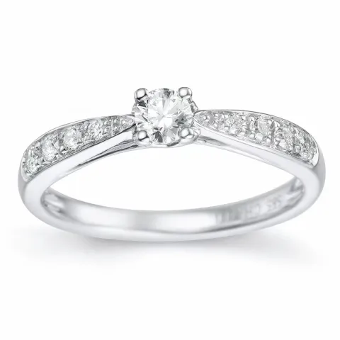 Diamantring i 14  karat vitguld 0,18 ct 0,14 ct