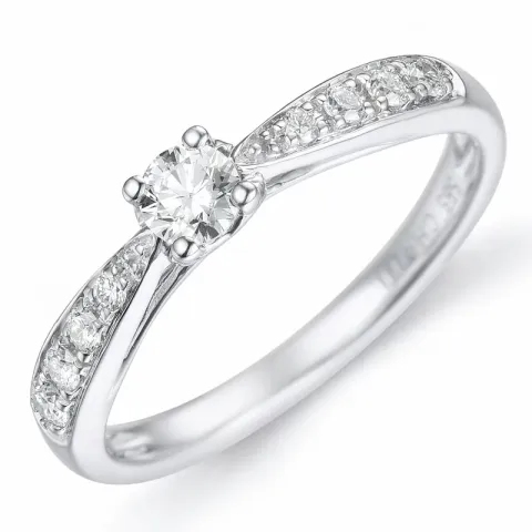 Diamantring i 14  karat vitguld 0,18 ct 0,14 ct