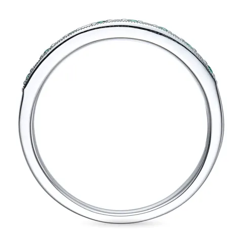 smaragd ring i 14  karat vitguld 0,08 ct 0,10 ct