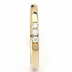 alliancring i 14 karat guld 3 x 0,03 ct