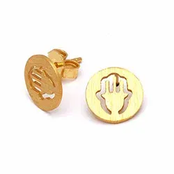 Hamsas hand örhängen i förgyllt silver