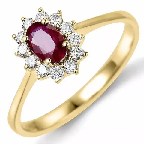 Rosettring i 14 karat guld 0,26 ct 0,63 ct