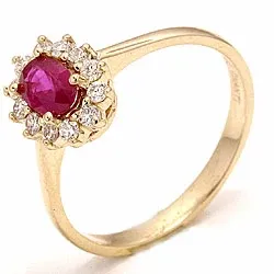 Rosettring i 14 karat guld 0,26 ct 0,63 ct