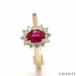 Rosettring i 14 karat guld 0,26 ct 0,63 ct