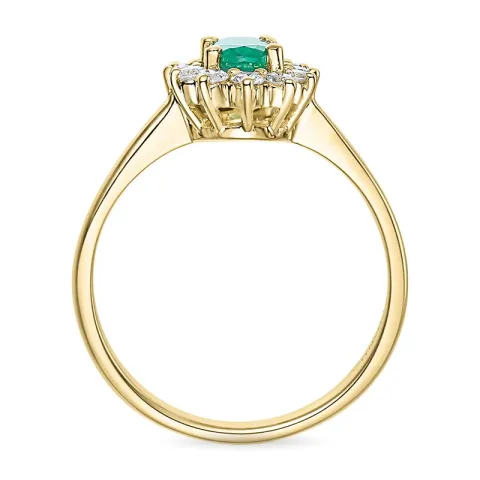 smaragd rosettring i 14  karat guld 0,26 ct 0,47 ct