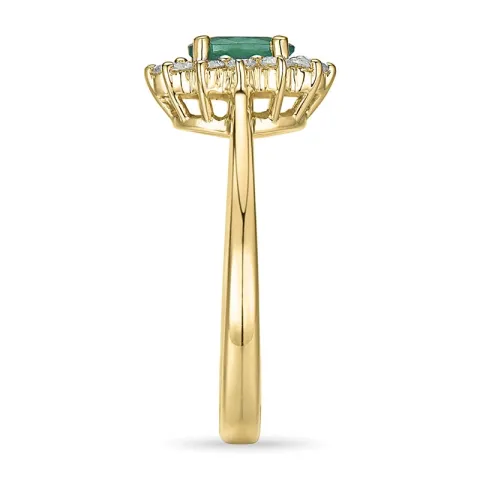 smaragd rosettring i 14  karat guld 0,26 ct 0,47 ct