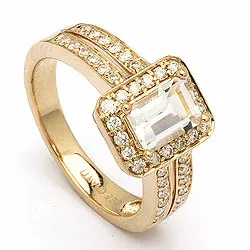 diamantring i 14  karat guld 0,43 ct 