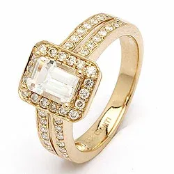 diamantring i 14 karat guld 0,43 ct