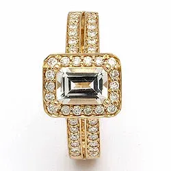 diamantring i 14 karat guld 0,43 ct