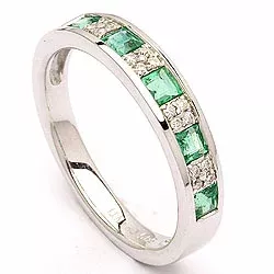 beställningsvare - smaragd ring i 14  karat vitguld 0,07 ct 0,42 ct