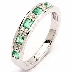 beställningsvare - smaragd ring i 14 karat vitguld 0,07 ct 0,42 ct