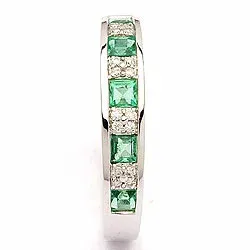 beställningsvare - smaragd ring i 14 karat vitguld 0,07 ct 0,42 ct